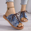Women's Casual Denim Lace-Up Sandals