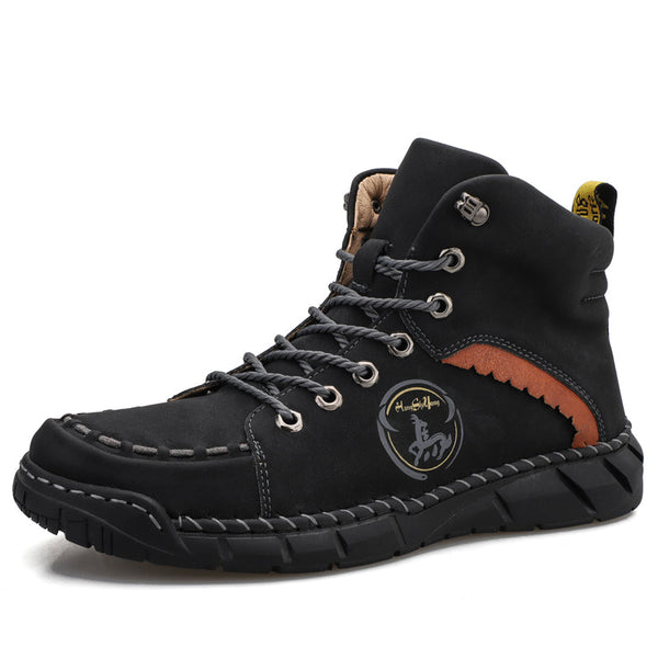 Stylish & Durable Hand-Stitched Leather High-Top Casual Boots (2025)