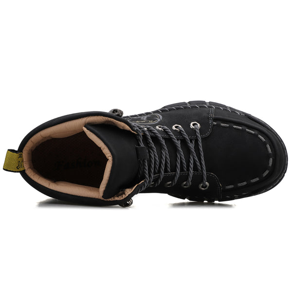 Stylish & Durable Hand-Stitched Leather High-Top Casual Boots (2025)