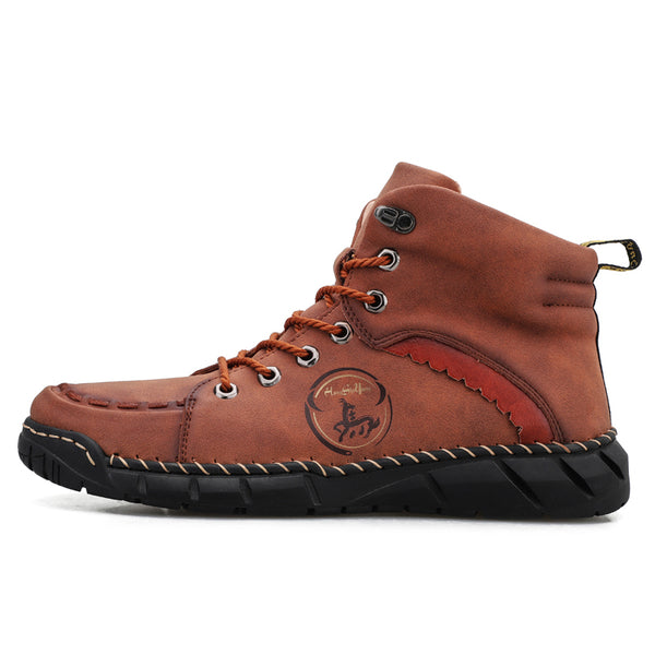 Stylish & Durable Hand-Stitched Leather High-Top Casual Boots (2025)
